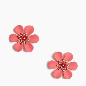 J. Crew Coral Flower Stud Earrings